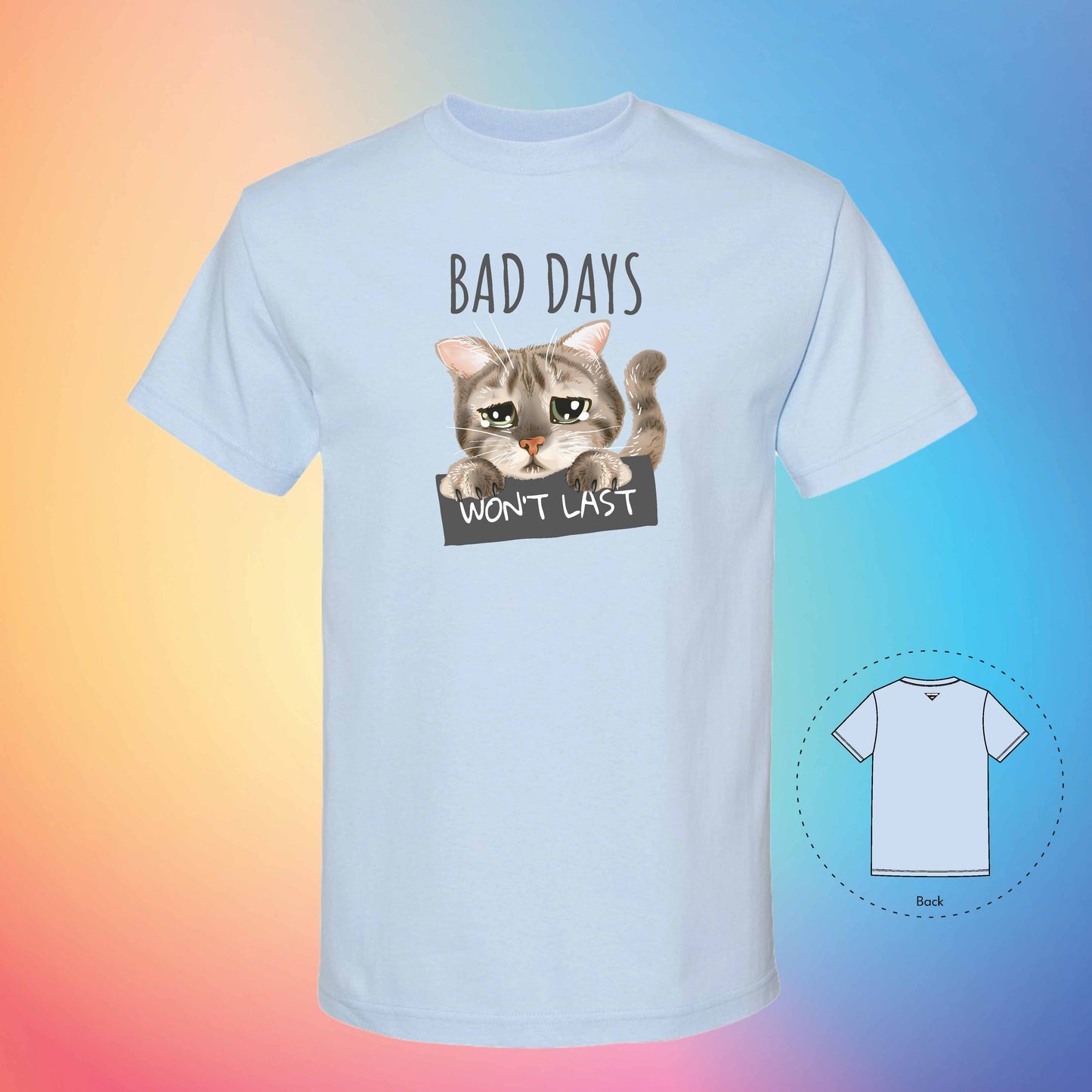 BAD DAYS | Meow T-Shirt (Powder Blue)