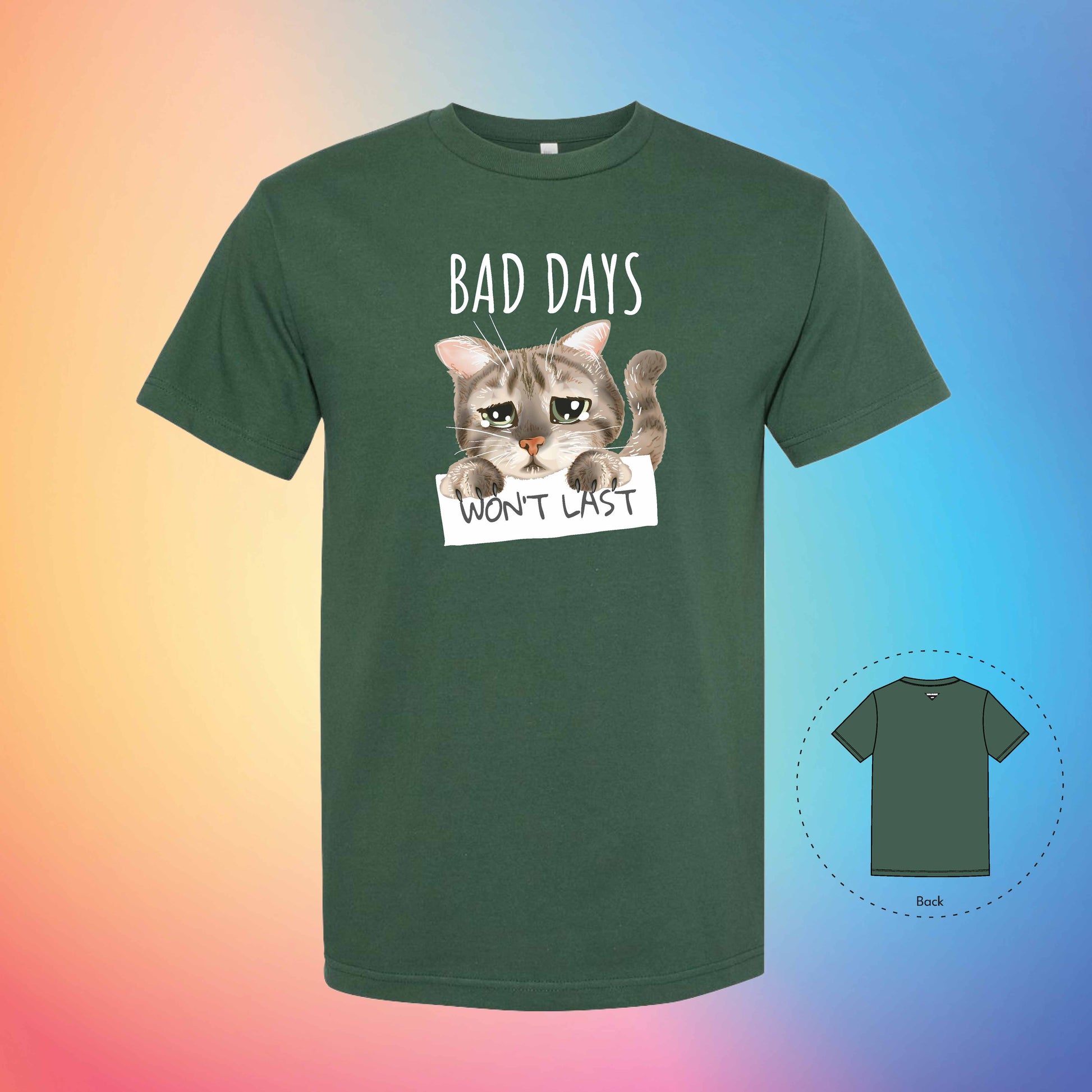 BAD DAYS | Meow T-Shirt (Forest Green)