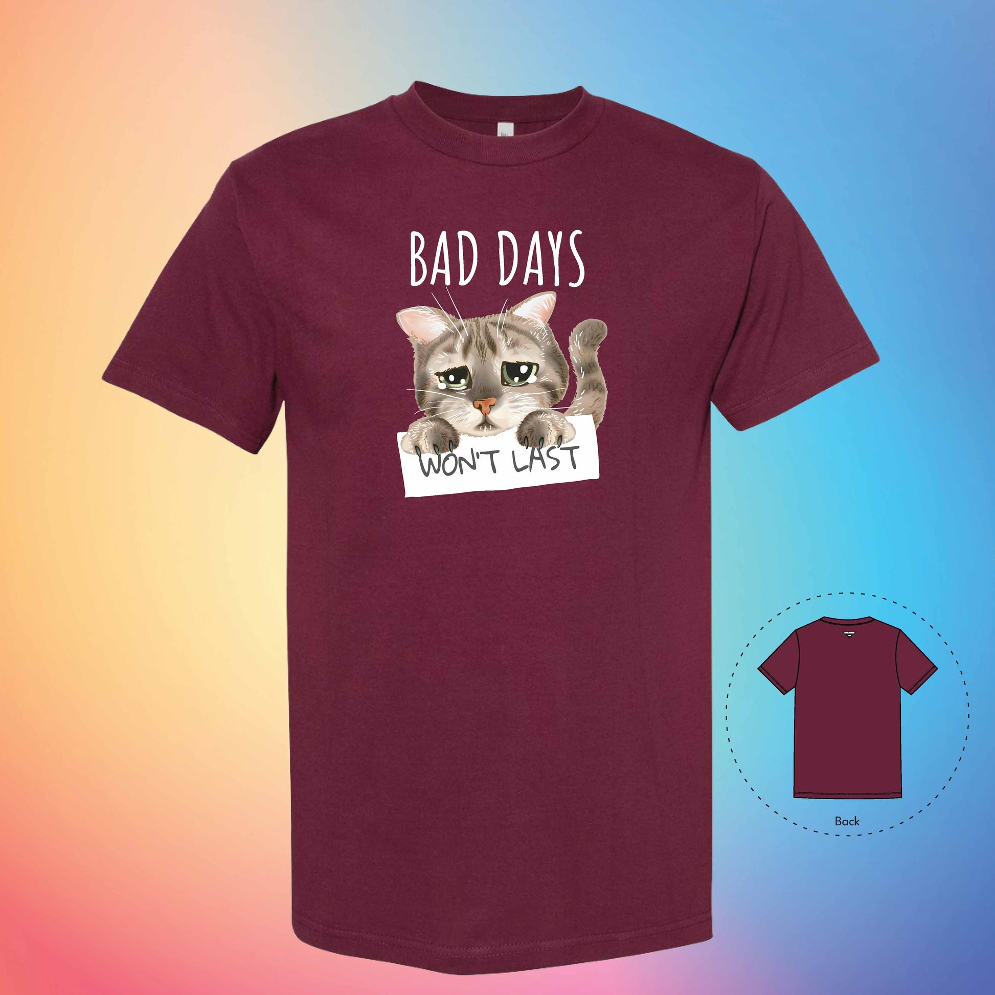 BAD DAYS | Meow T-Shirt (Burgundy)
