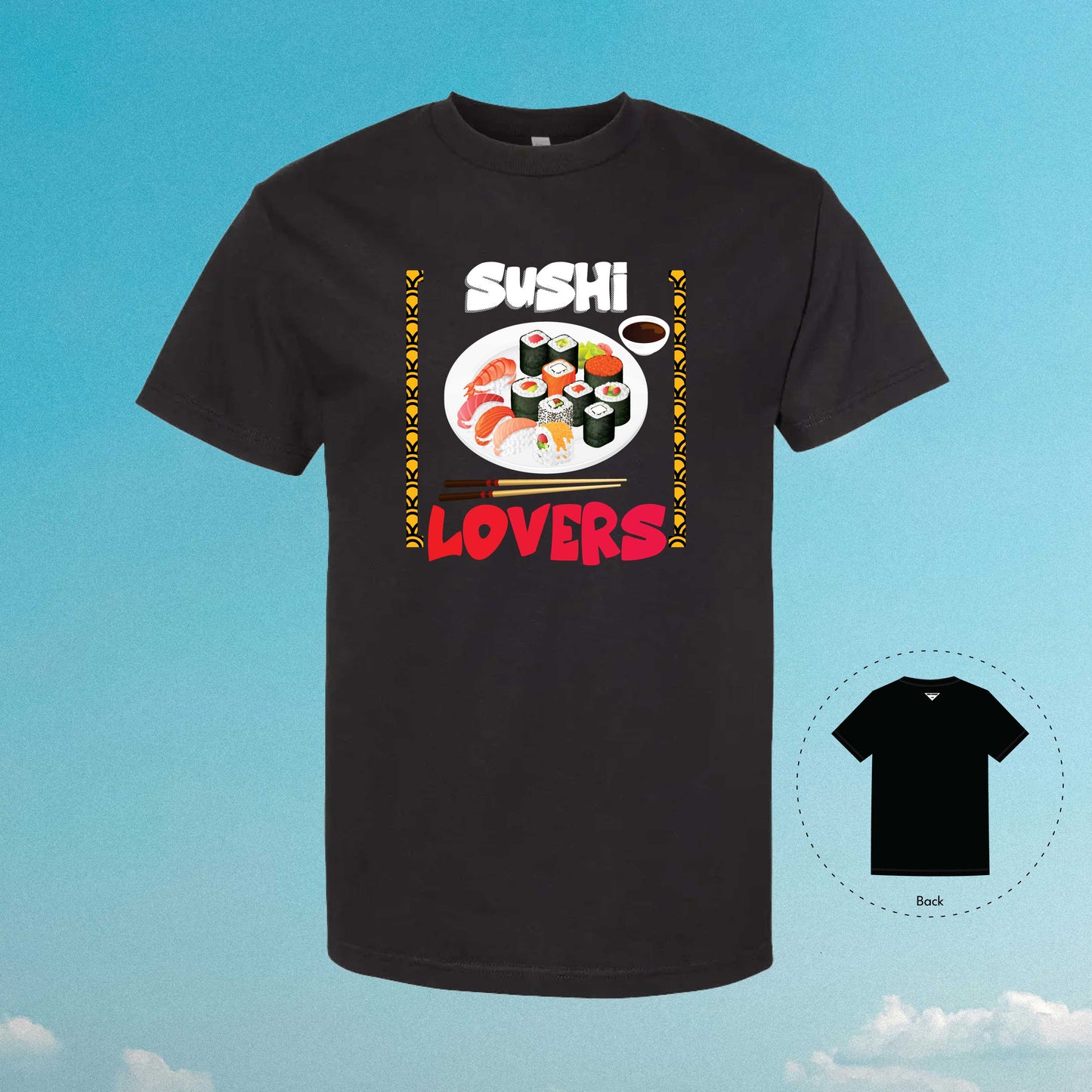 Sushi Lovers Black T-shirt