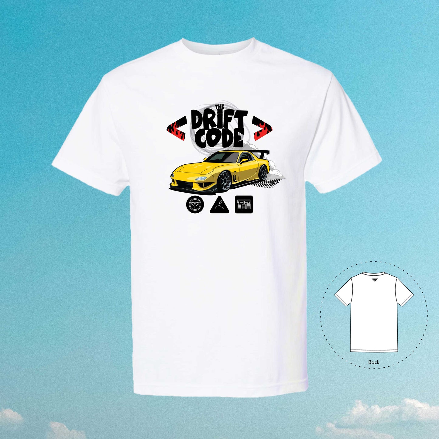 The Drift Code FD Yellow White T-Shirt