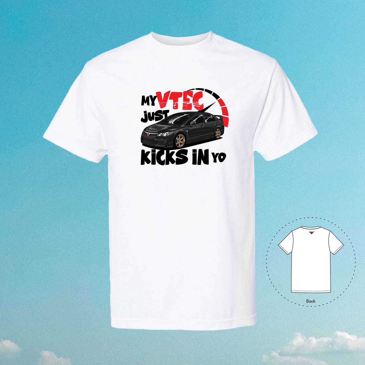 My VTEC Just Kicks In Yo Civic FD2 Black White T-Shirt