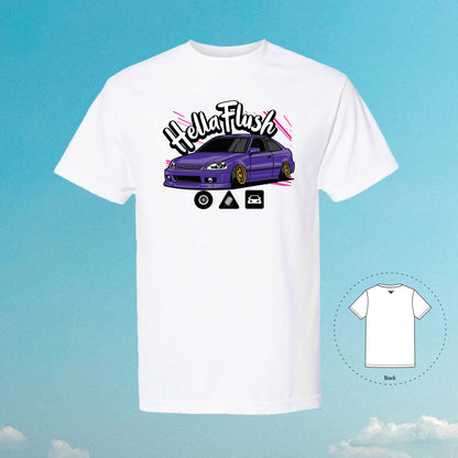 Hellaflush Culture EM1 Car Tuner Purple White T-Shirt