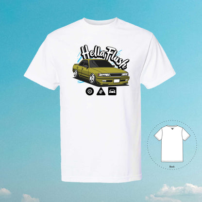 Hellaflush Culture MX83 Car Tuner Gold White T-Shirt