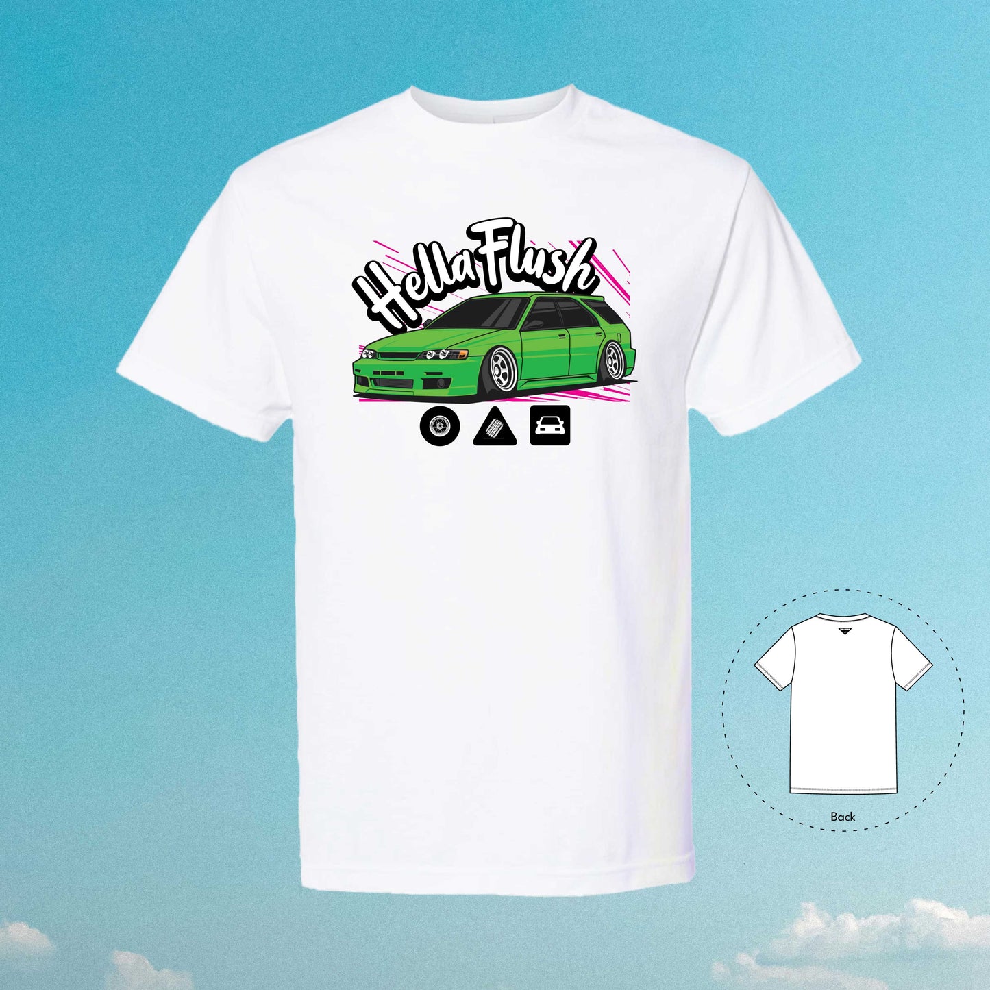 Hellaflush Culture CE1 Car Tuner Green White T-Shirt