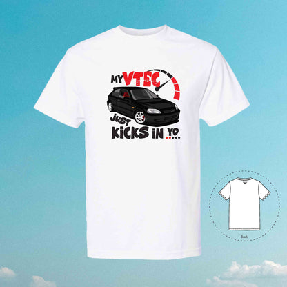 My VTEC Just Kicks In Yo Civic EK9 Car Tuner Black White T-Shirt