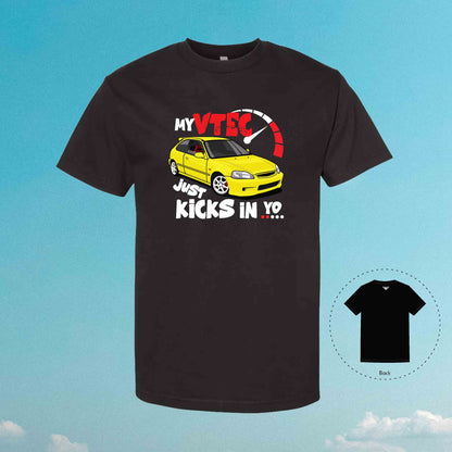 My VTEC Just Kicks In Yo Civic EK9 Car Tuner Yellow Black T-Shirt