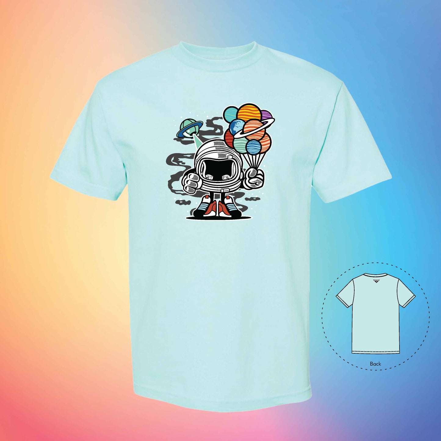 BALLOONING TO SPACE | Exotic T-Shirt (Celadon)