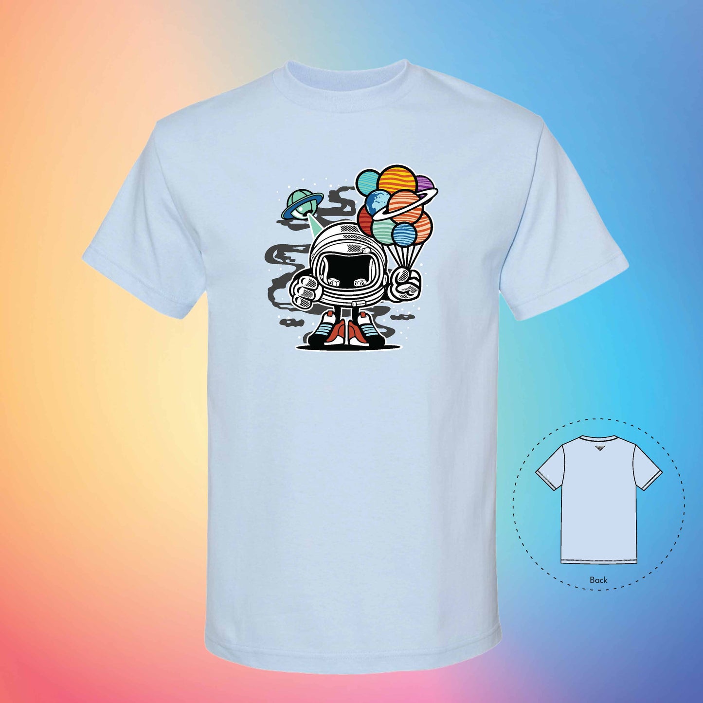 BALLOONING TO SPACE | Exotic T-Shirt (Powder Blue)