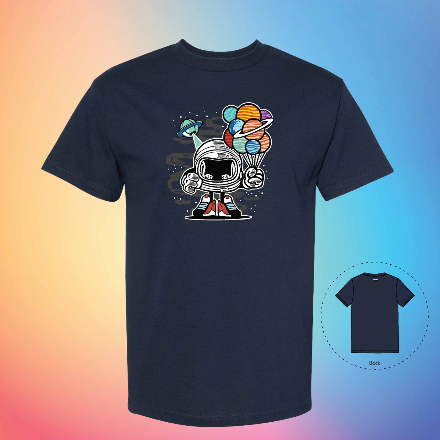 BALLOONING TO SPACE | Exotic T-Shirt (True Navy)