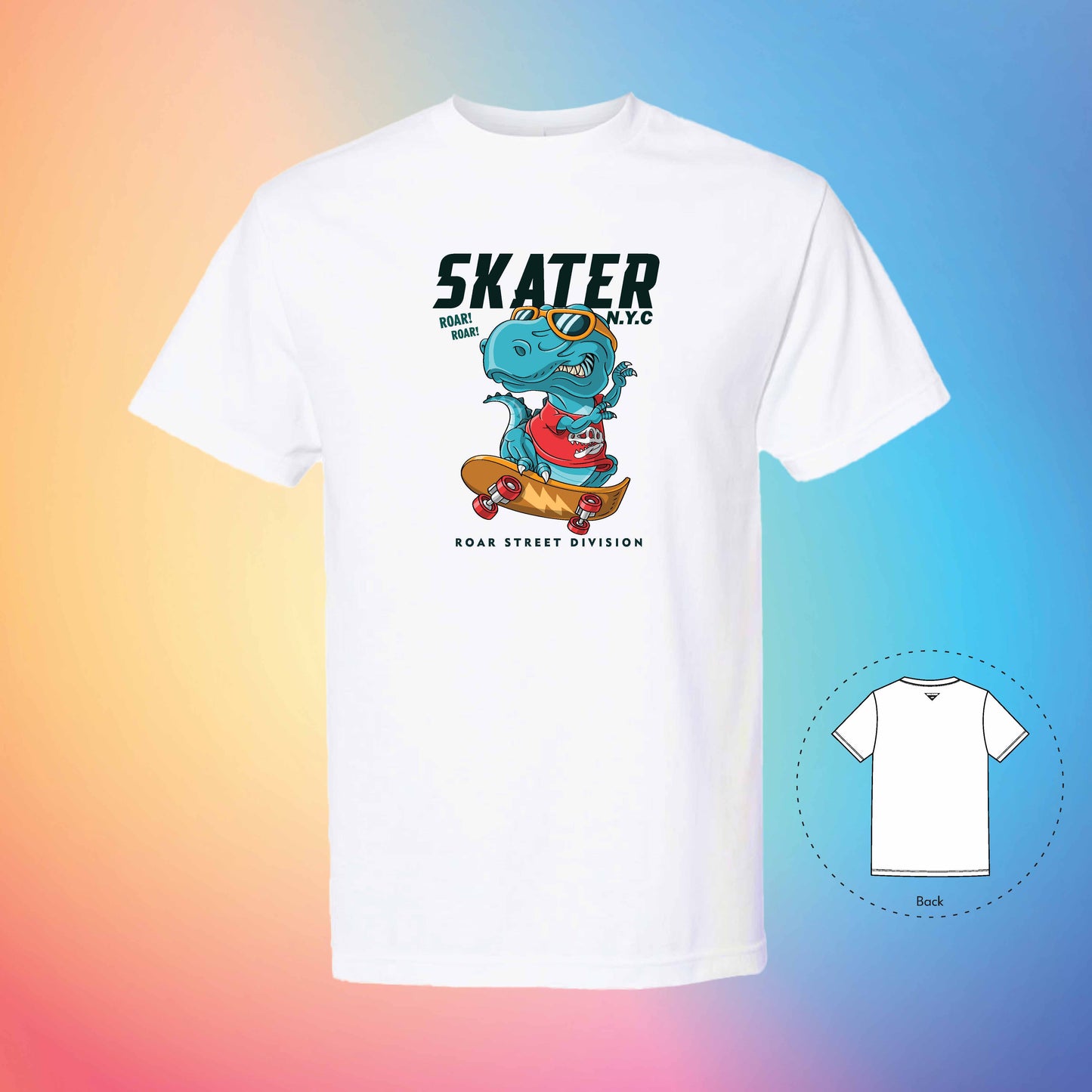 DINOSAUR SKATER | Exotic T-Shirt (White)