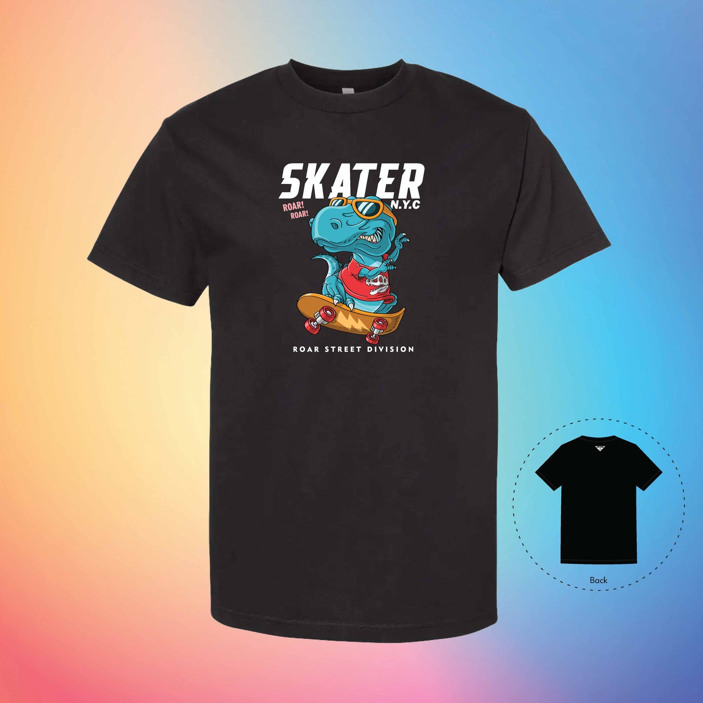 DINOSAUR SKATER | Exotic T-Shirt (Black)