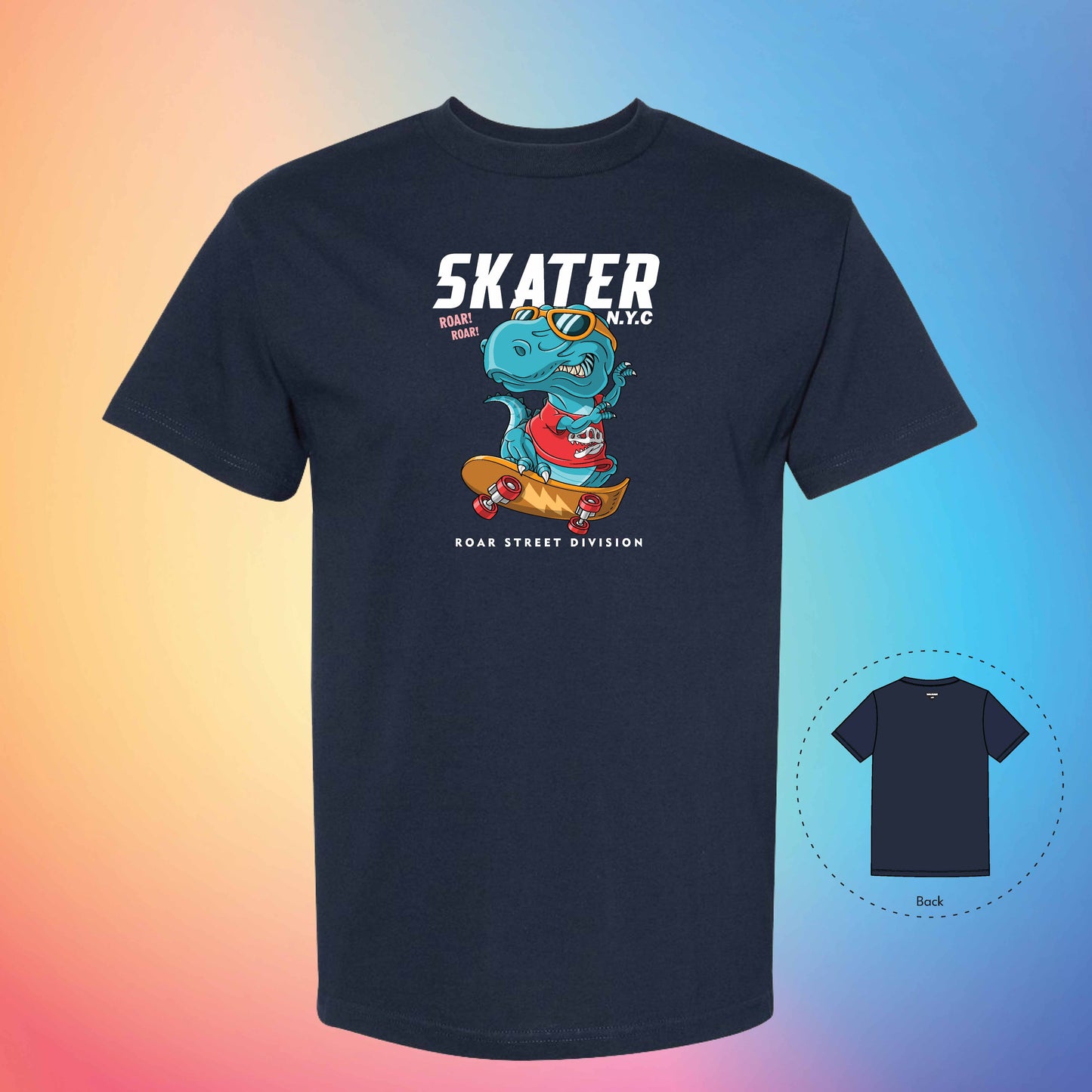 DINOSAUR SKATER | Exotic T-Shirt (True Navy)