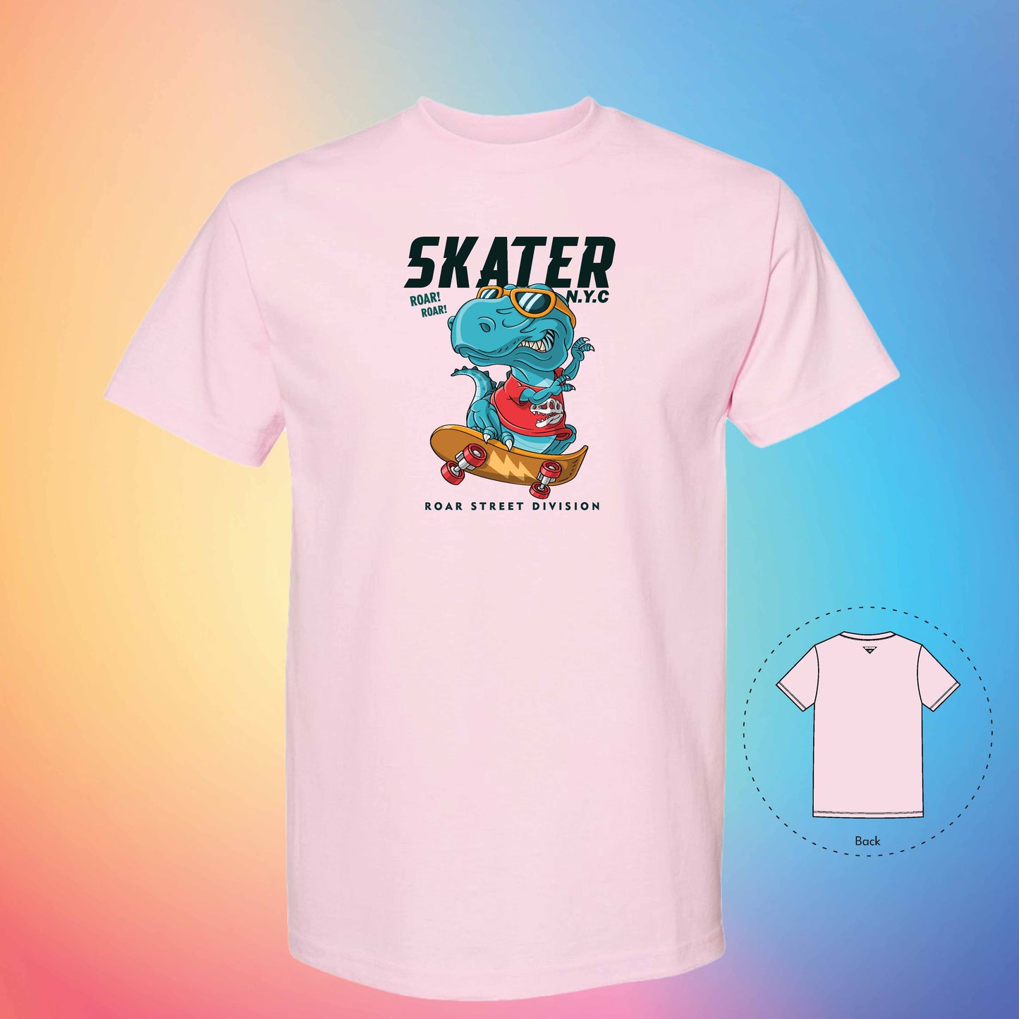 DINOSAUR SKATER | Exotic T-Shirt (Pink)