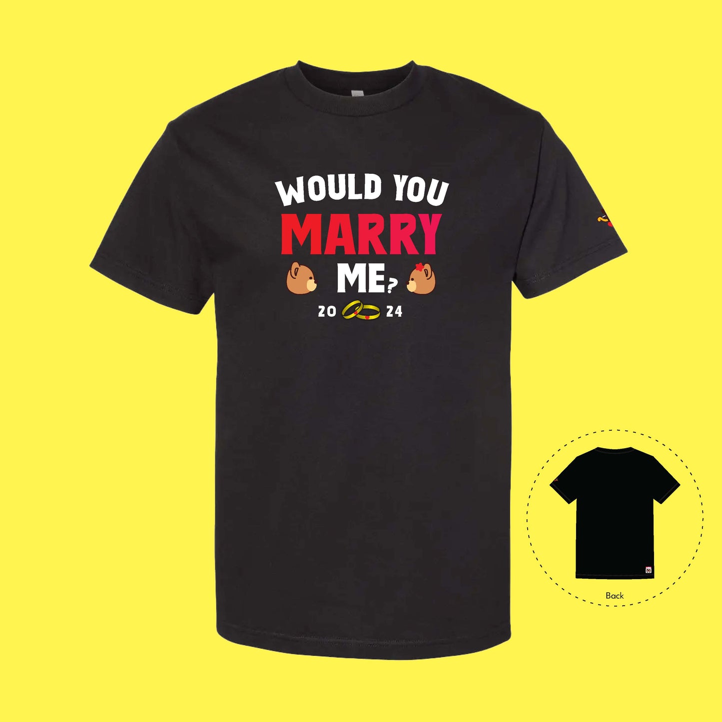 Would You MARRY Me? Cupid T-Shirt (Black)