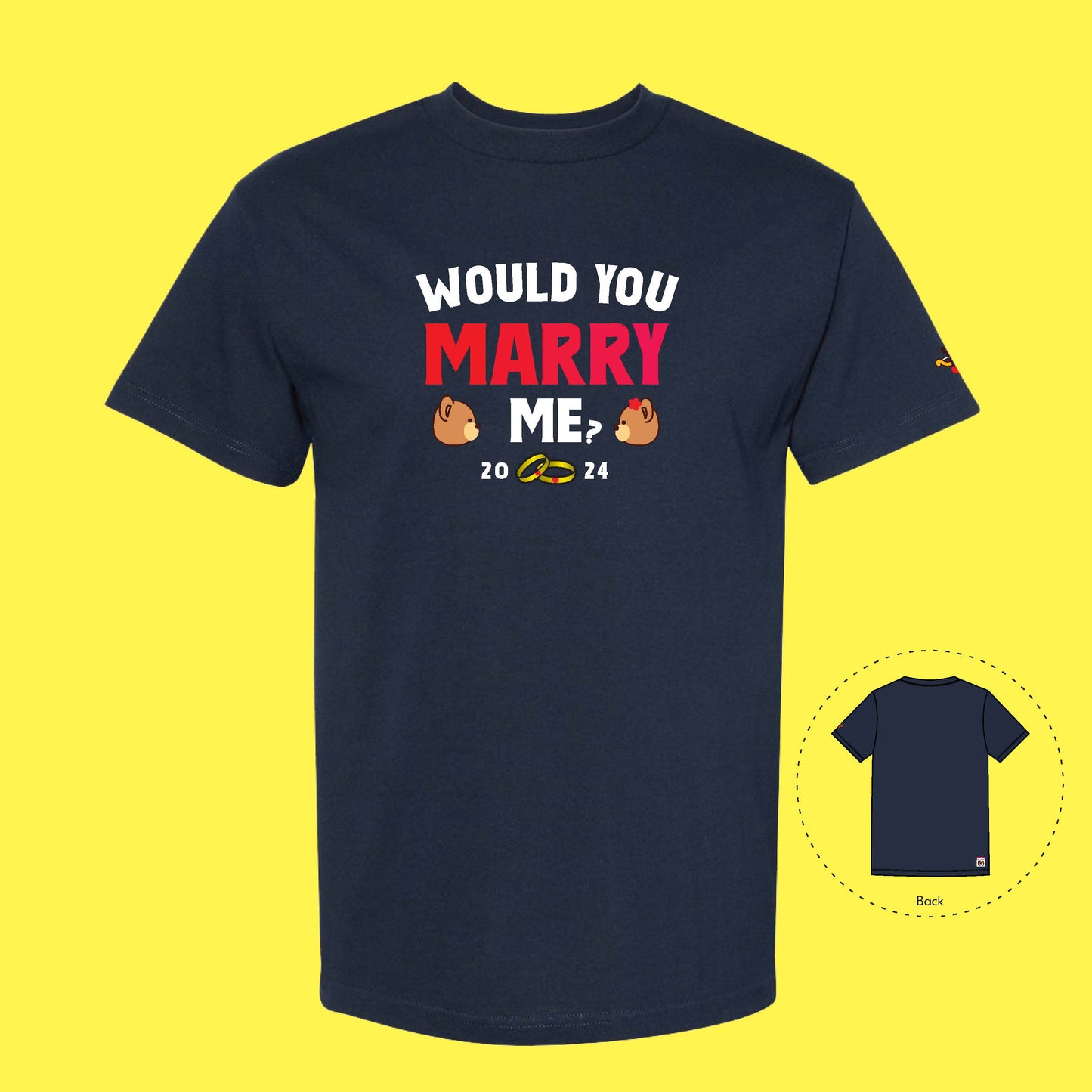 Would You MARRY Me? Cupid T-Shirt (True Navy)