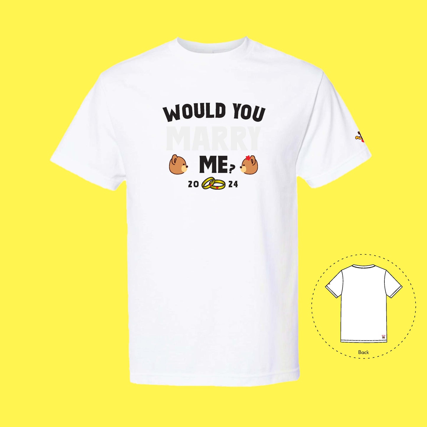 Would You MARRY Me? (Discreet ver.) Cupid T-Shirt (White)
