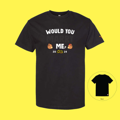 Would You MARRY Me? (Discreet ver.) Cupid T-Shirt (Black)