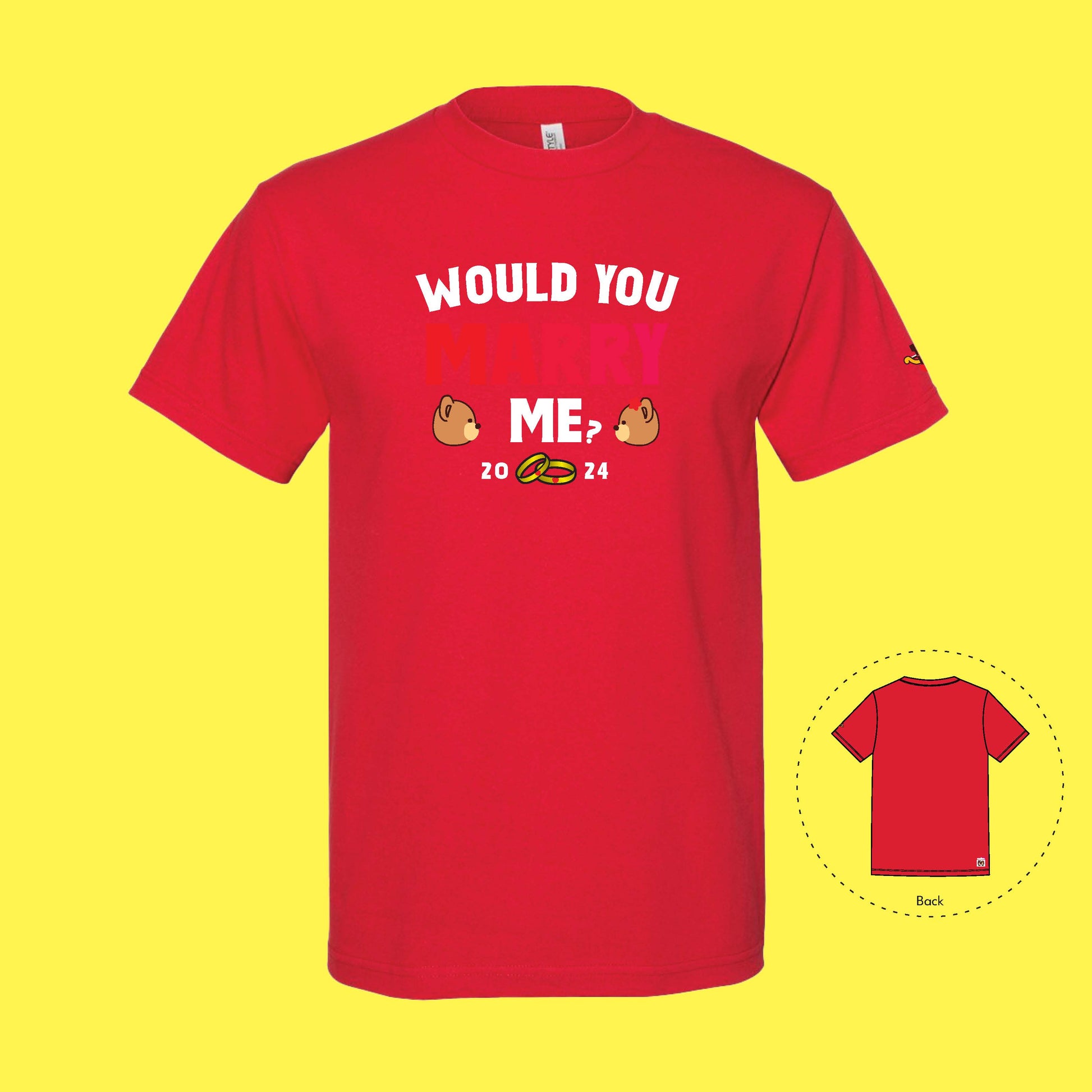 Would You MARRY Me? (Discreet ver.) Cupid T-Shirt (Red)