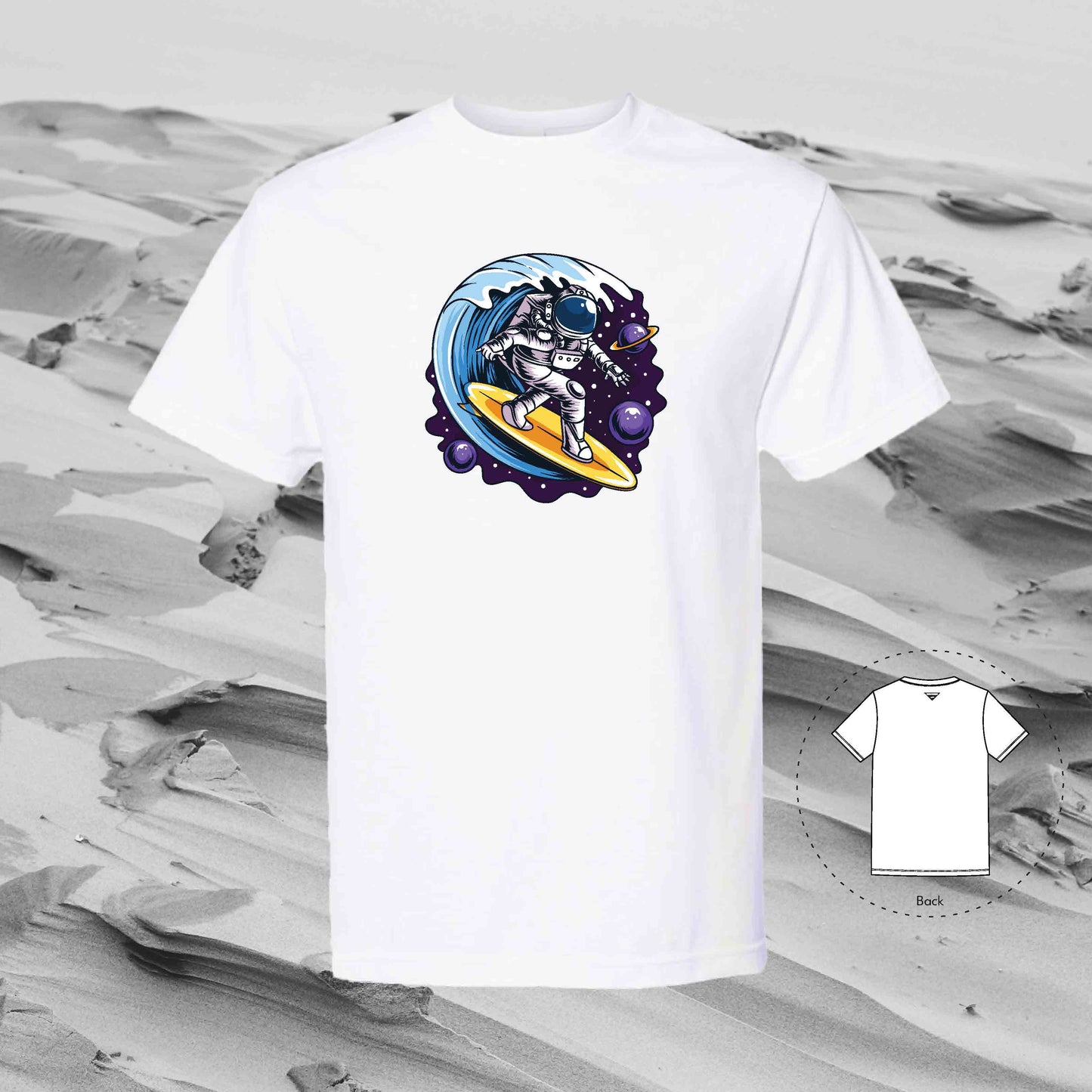 SURF SPACE with Strolling Astronaut T-Shirt (White)