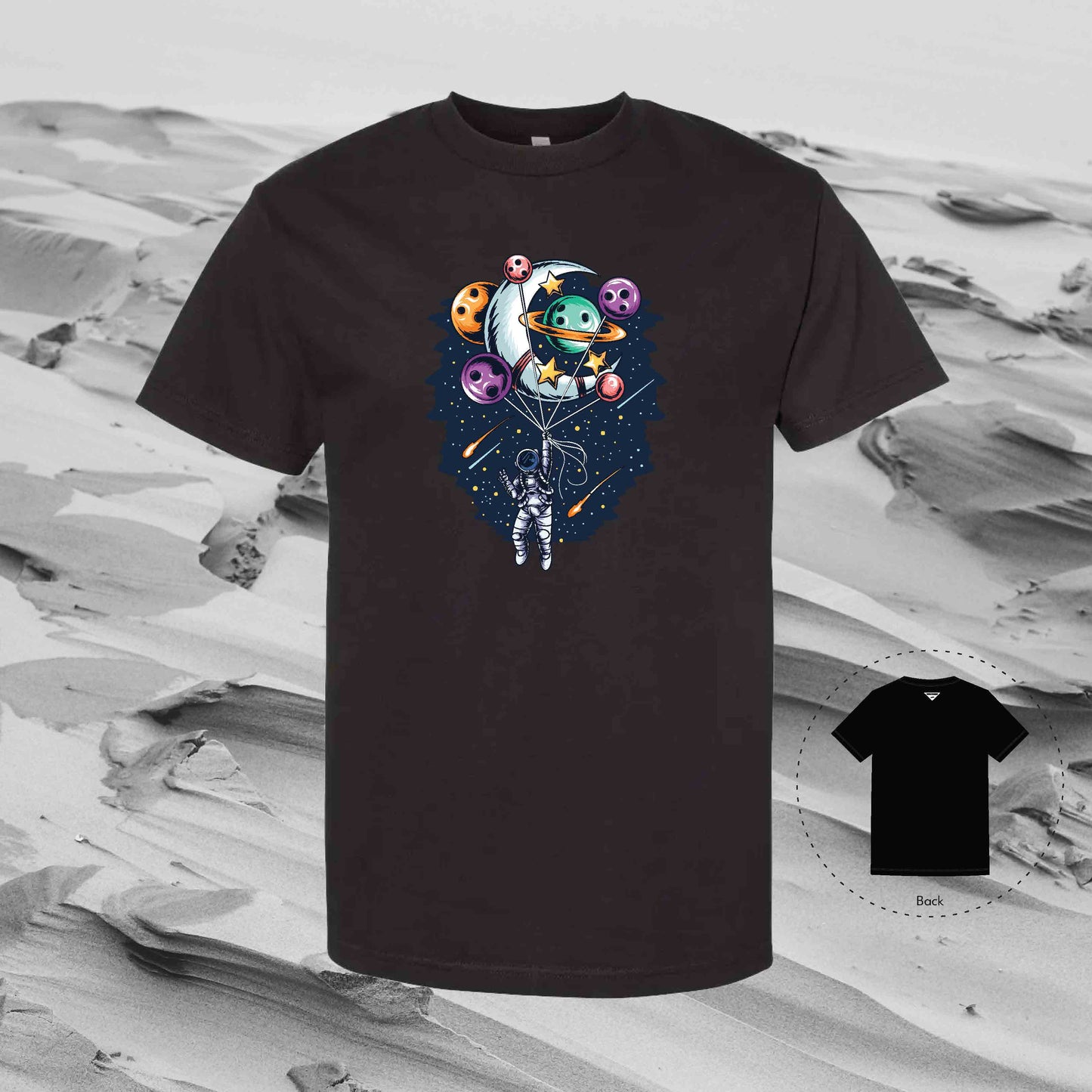 PLANET BOUQUET with Strolling Astronaut T-Shirt (Black)