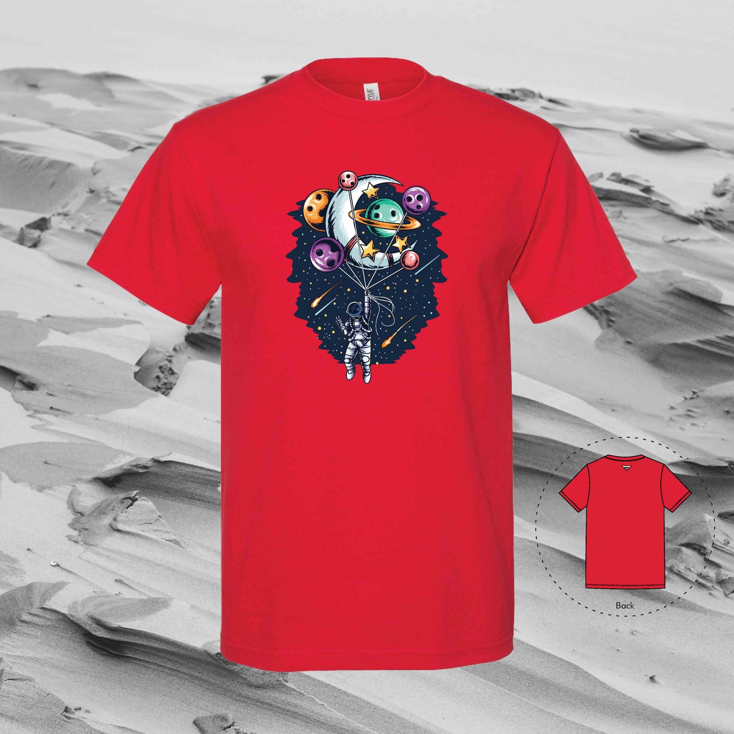 PLANET BOUQUET with Strolling Astronaut T-Shirt (Red)