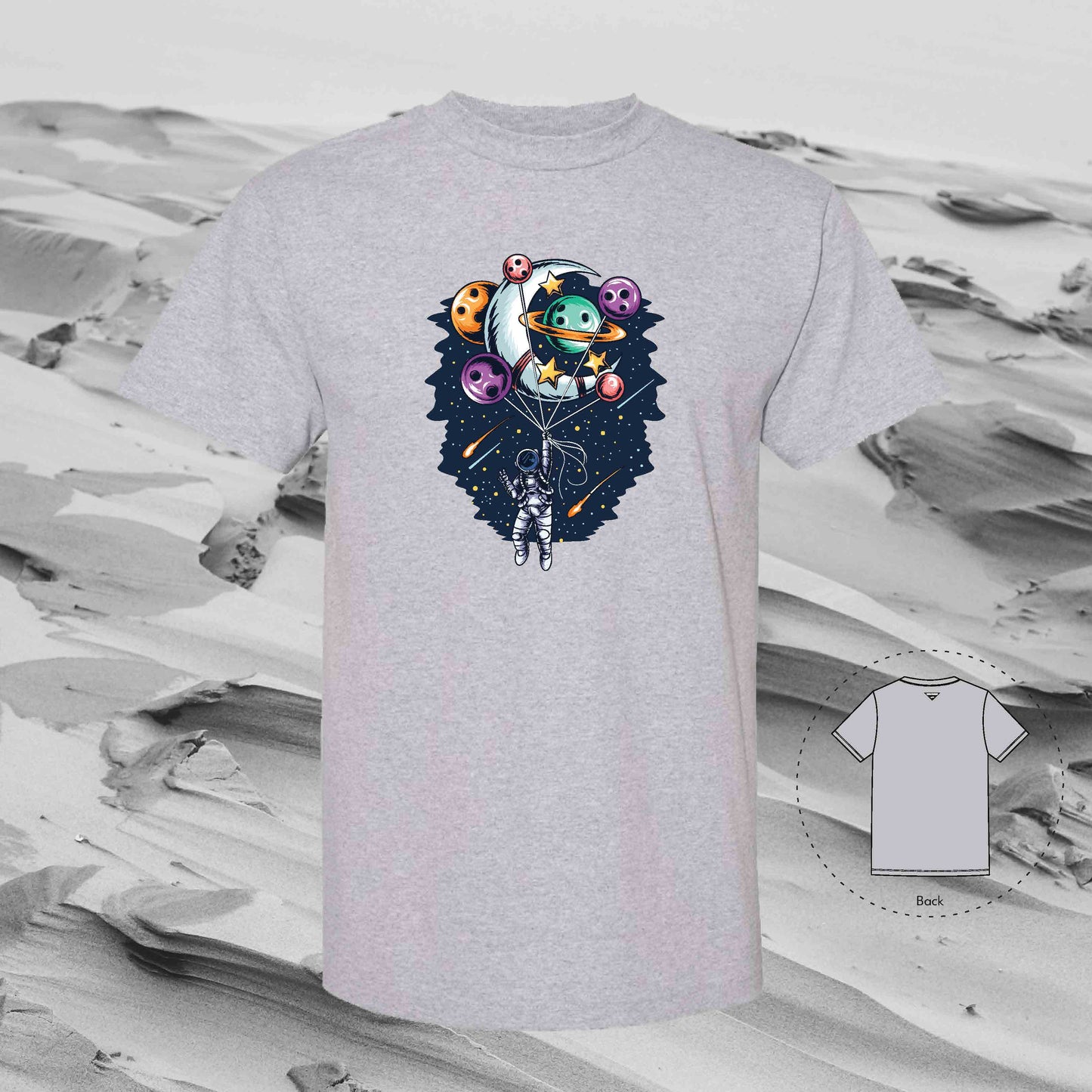 PLANET BOUQUET with Strolling Astronaut T-Shirt (Grey)