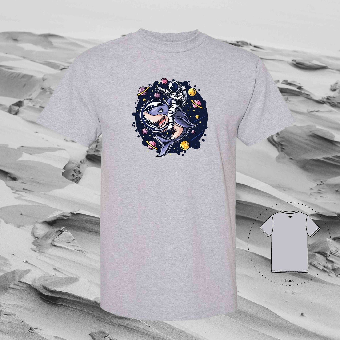 MYSTERY UNICORN with Strolling Astronaut T-Shirt (Grey)