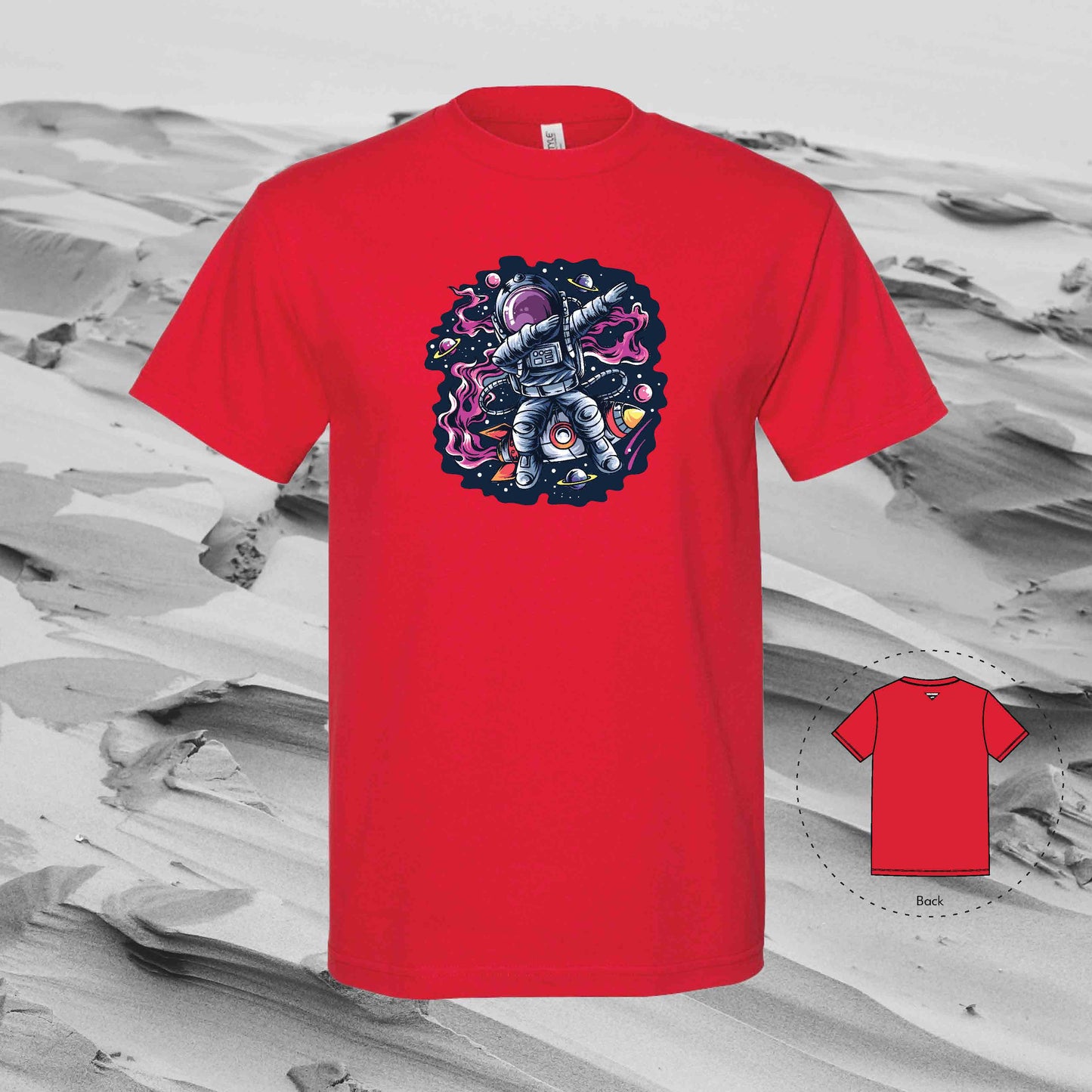 DUBBIN' with Strolling Astronaut T-Shirt (Red)