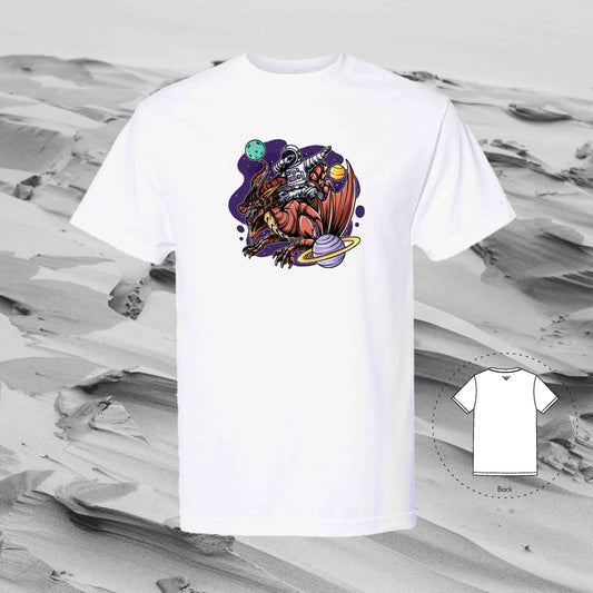 DUB WITH DRAGON Strolling Astronaut T-Shirt (White)