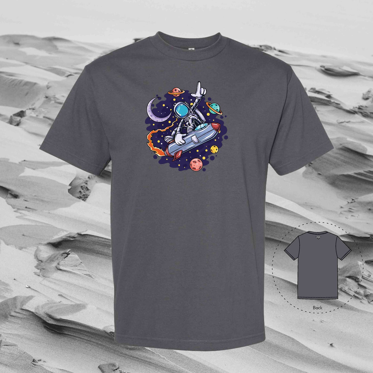 UNTIL NEXT TIME with Strolling Astronaut T-Shirt (Charcoal)