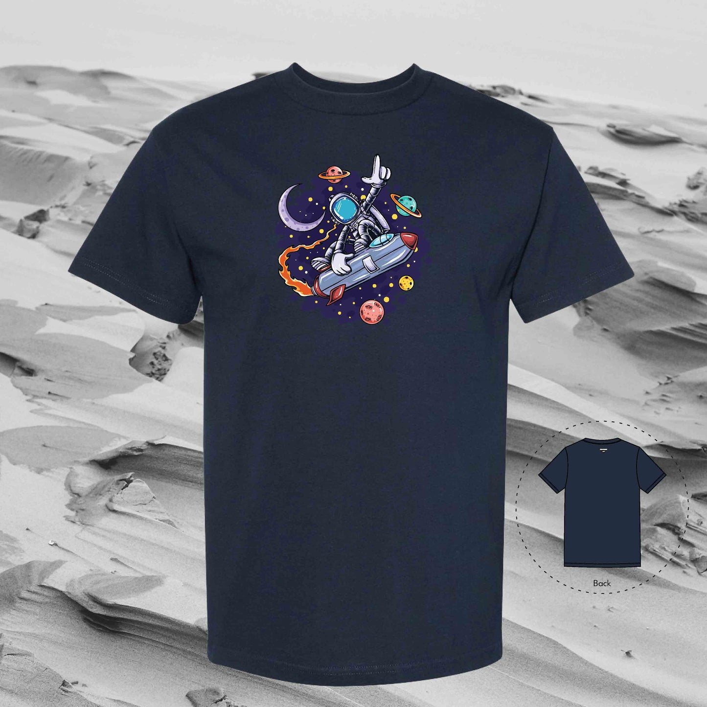 UNTIL NEXT TIME with Strolling Astronaut T-Shirt (True Navy)