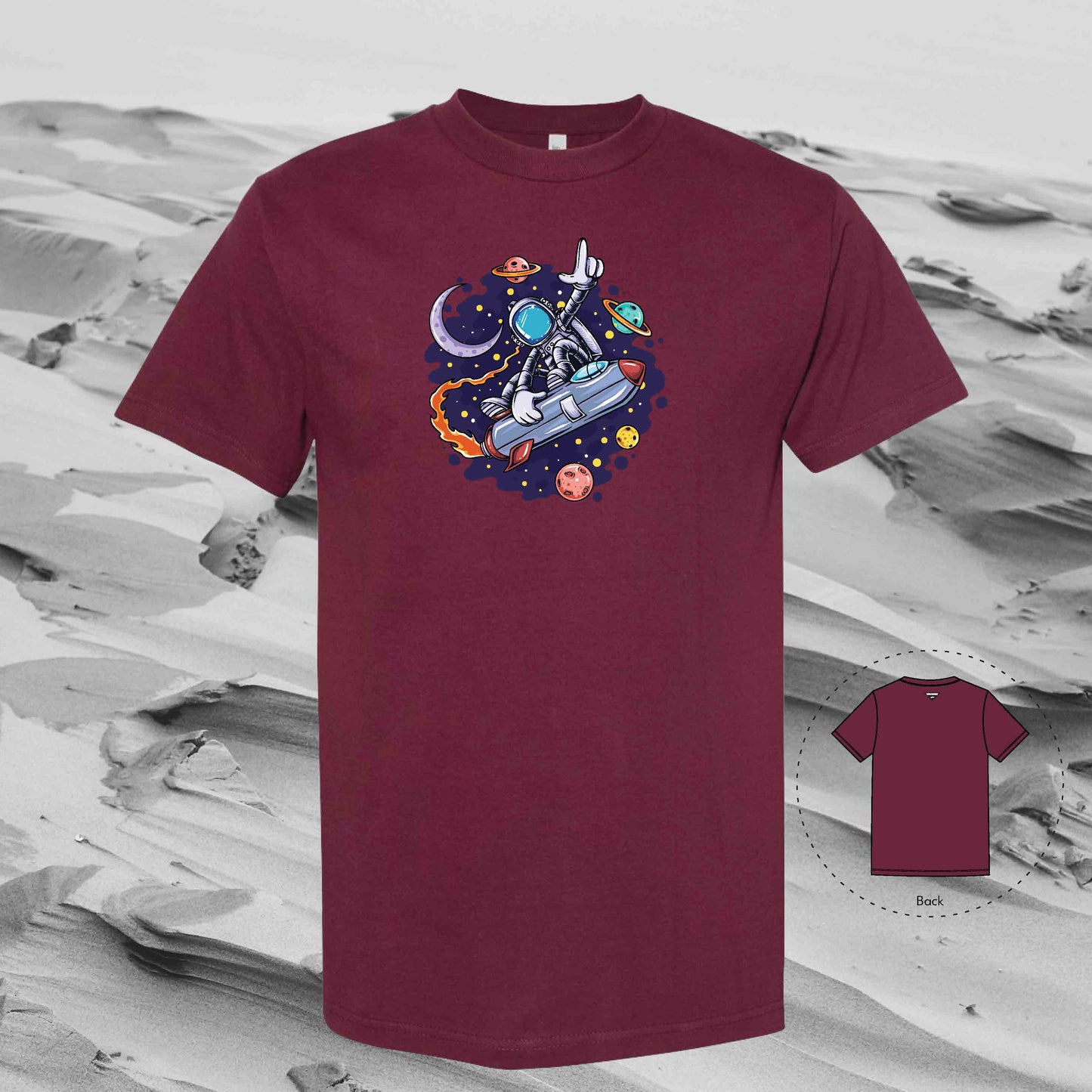 UNTIL NEXT TIME with Strolling Astronaut T-Shirt (Burgundy)