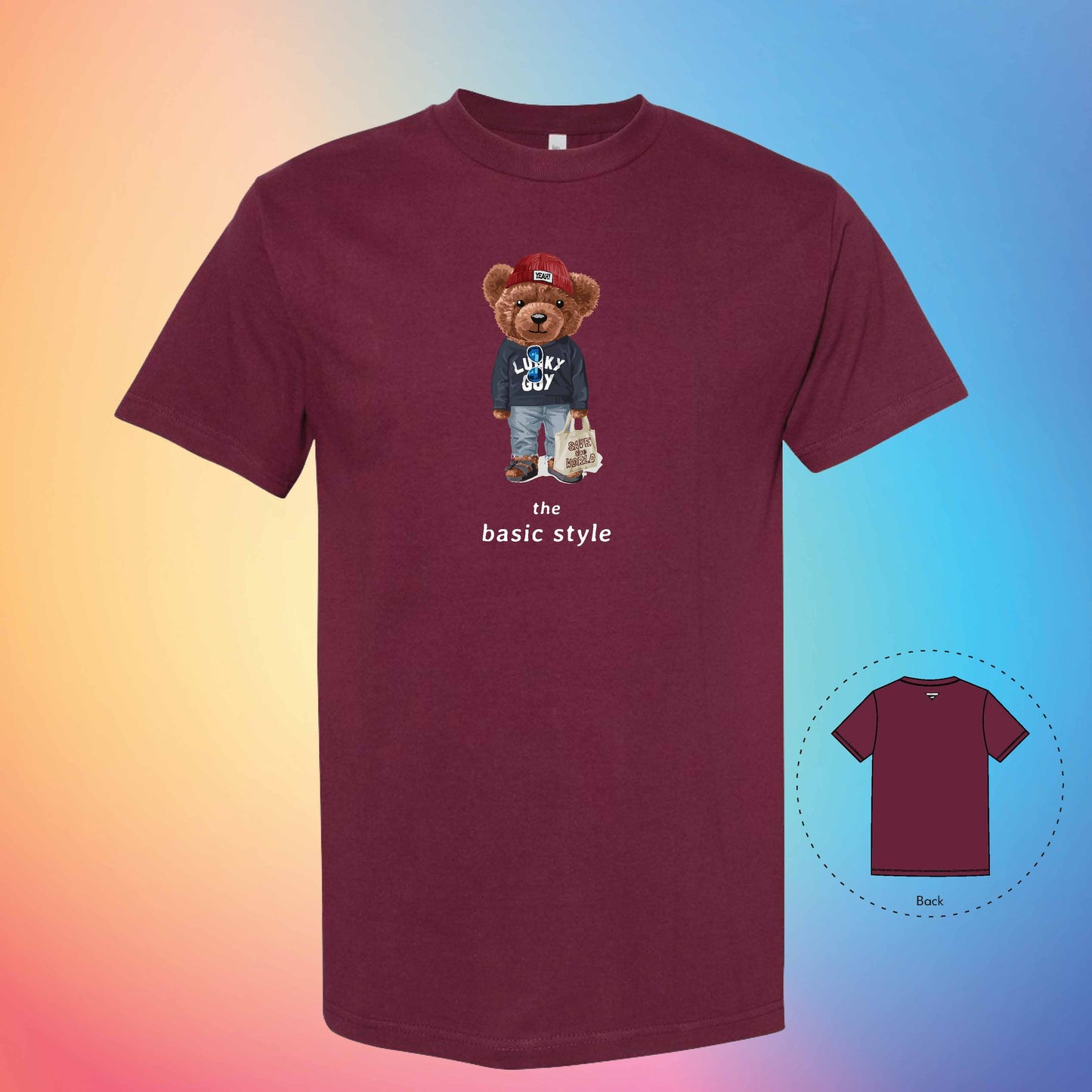 BASIC STYLE | The Bear T-Shirt (Burgundy)