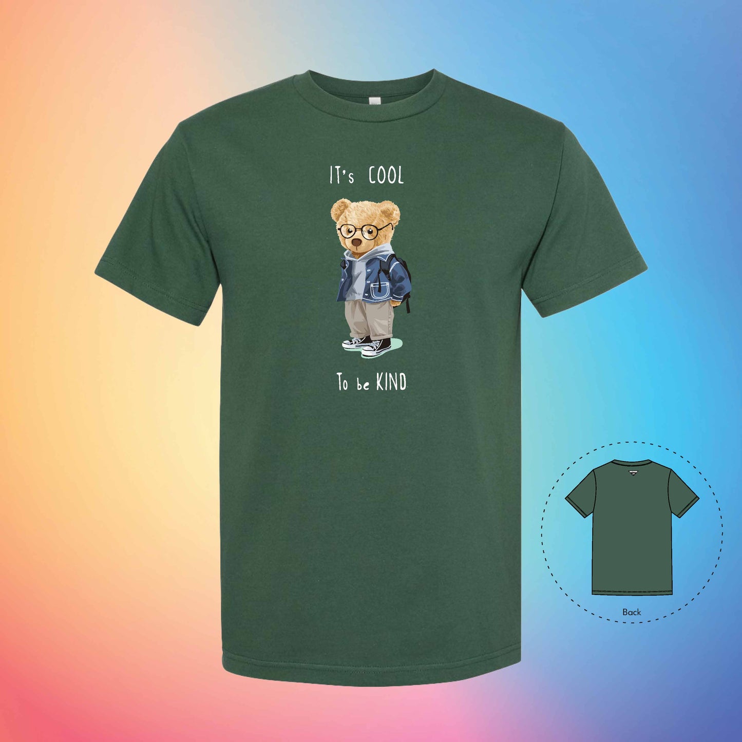 COOL AND KIND | The Bear T-Shirt (Forest Green)