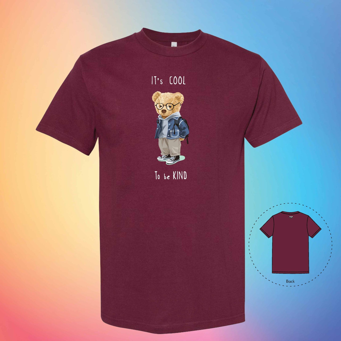 COOL AND KIND | The Bear T-Shirt (Burgundy)