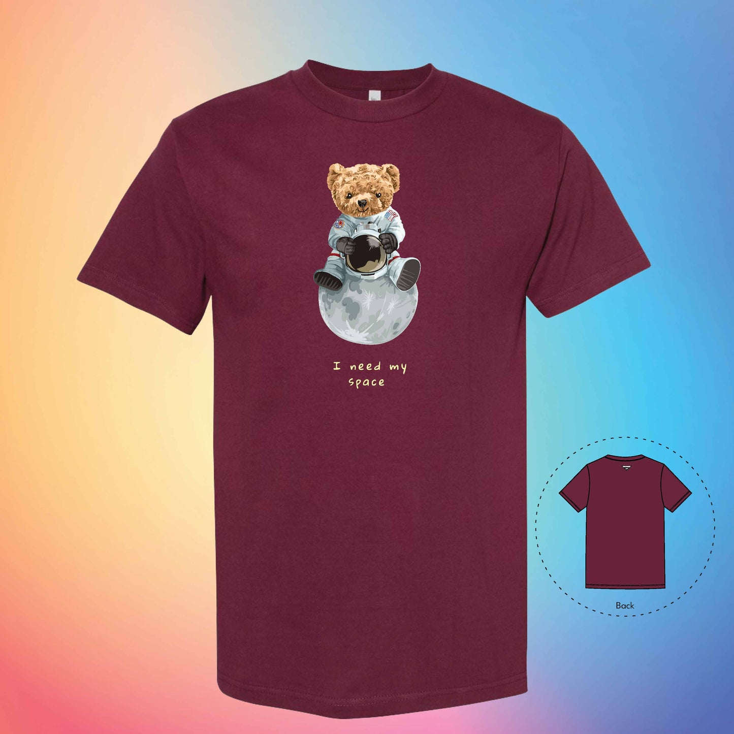 ASTRONAUT | The Bear T-Shirt (Burgundy)