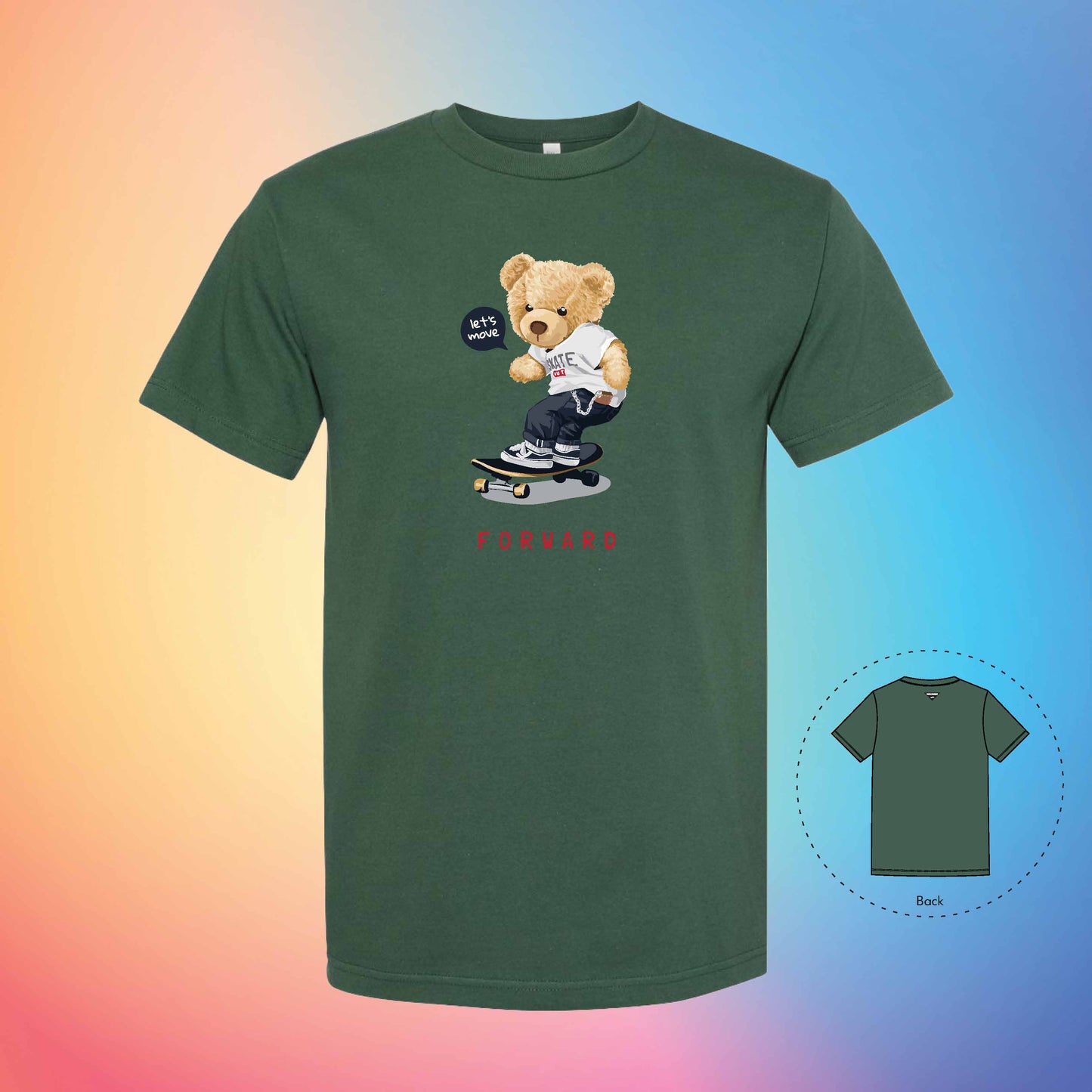 SKATER BOY | The Bear T-Shirt (Forest Green)