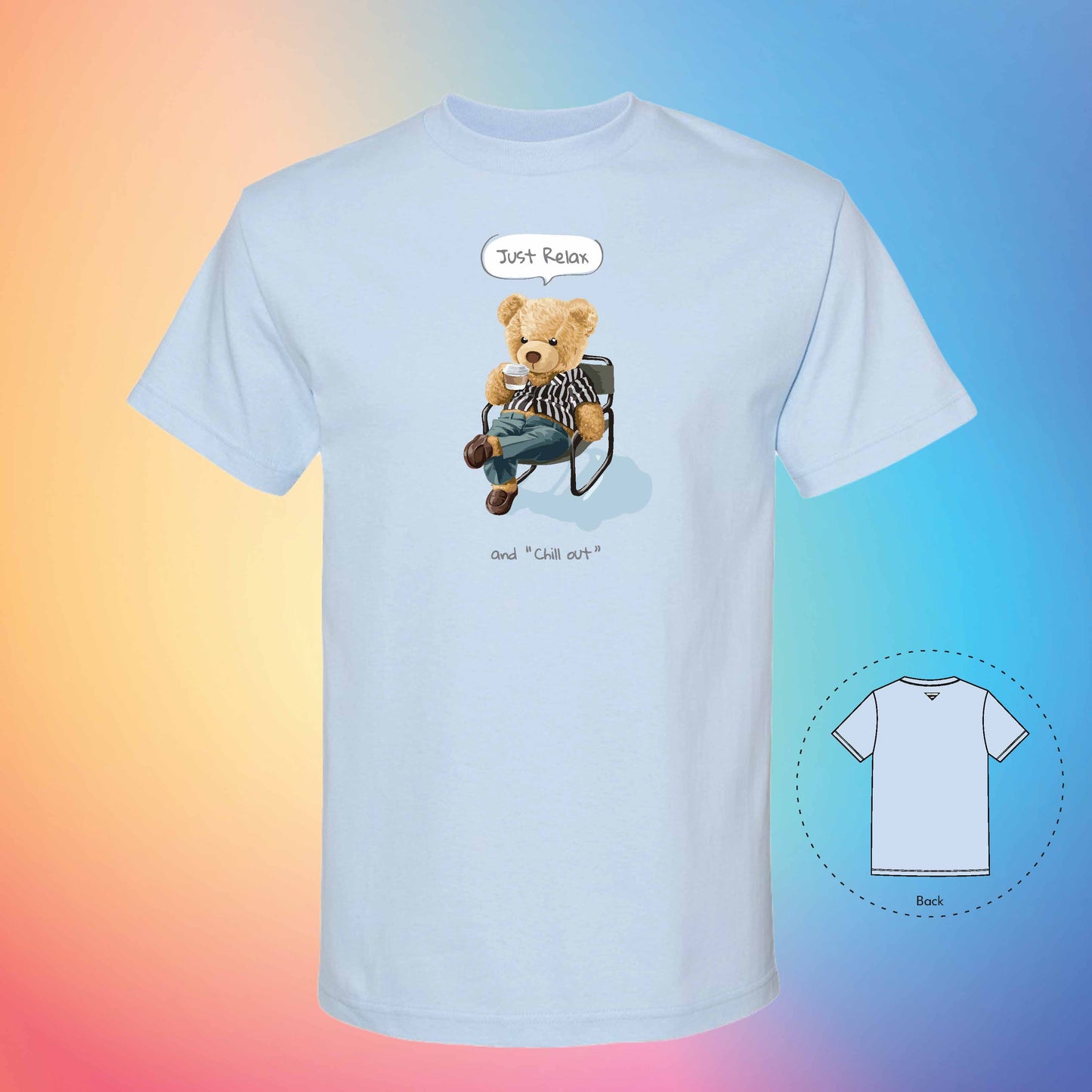 JUST RELAX | The Bear T-Shirt (Powder Blue)