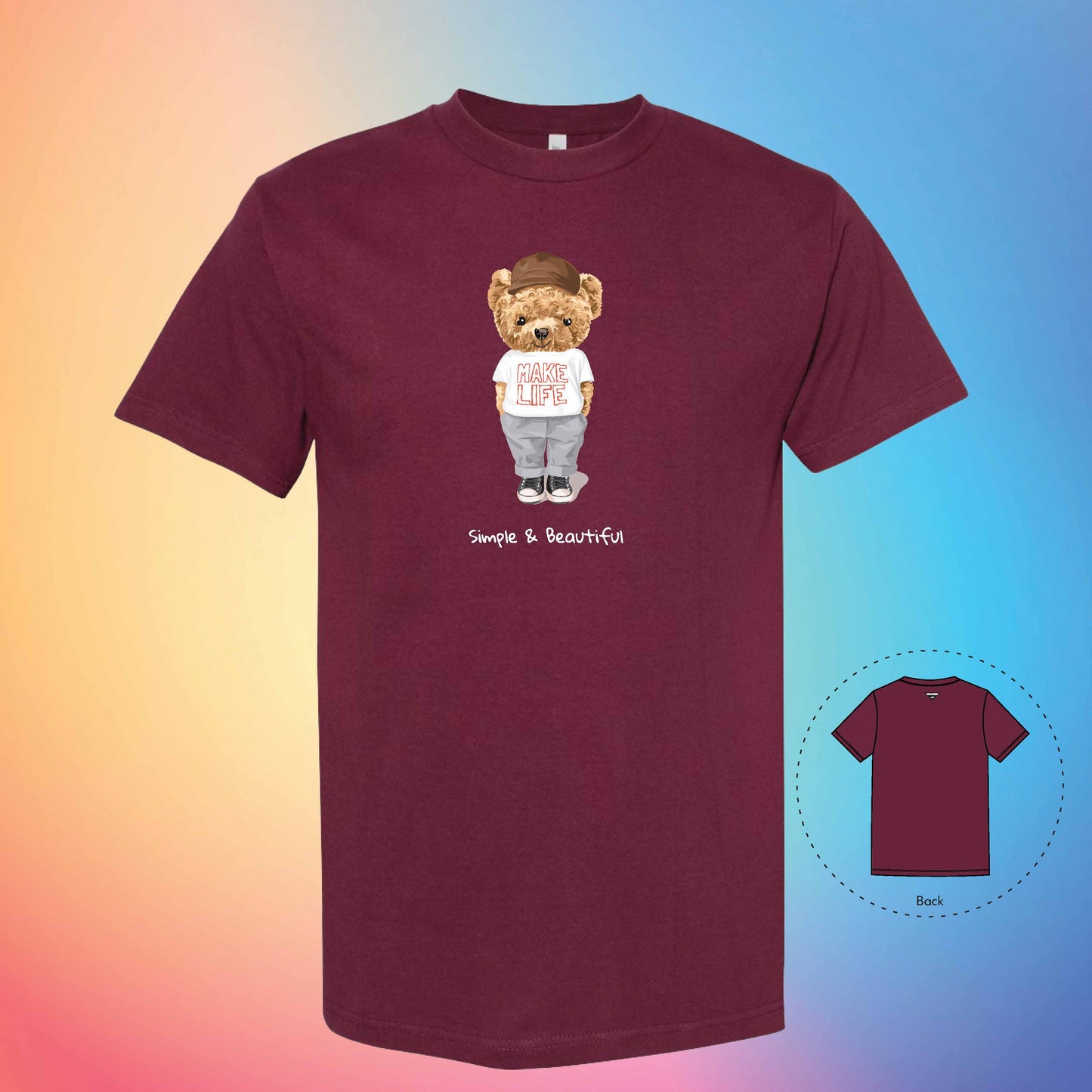 SIMPLE LIFE | The Bear T-Shirt (Burgundy)