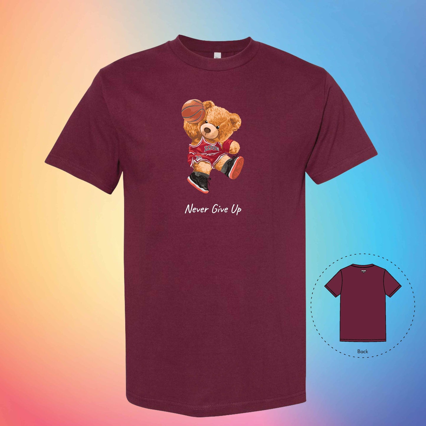 BASKETBALL PLAYER | The Bear T-Shirt (Burgundy)