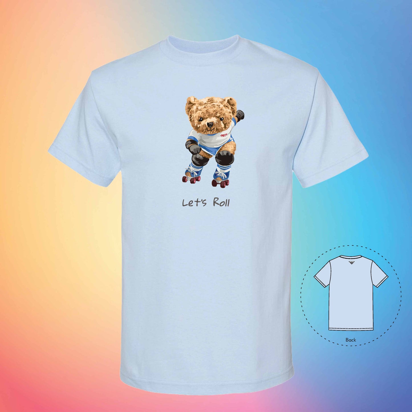 ROLLER BLADING | The Bear T-Shirt (Powder Blue)