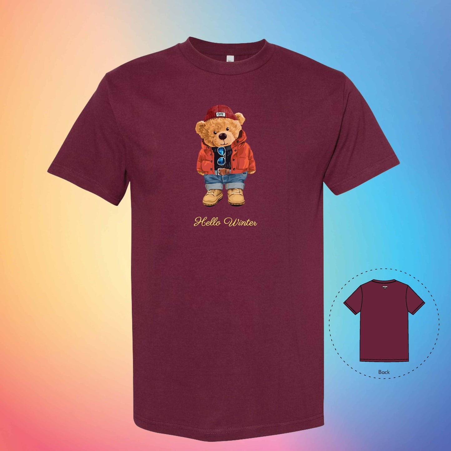 WINTER SPREE | The Bear T-Shirt (Burgundy)