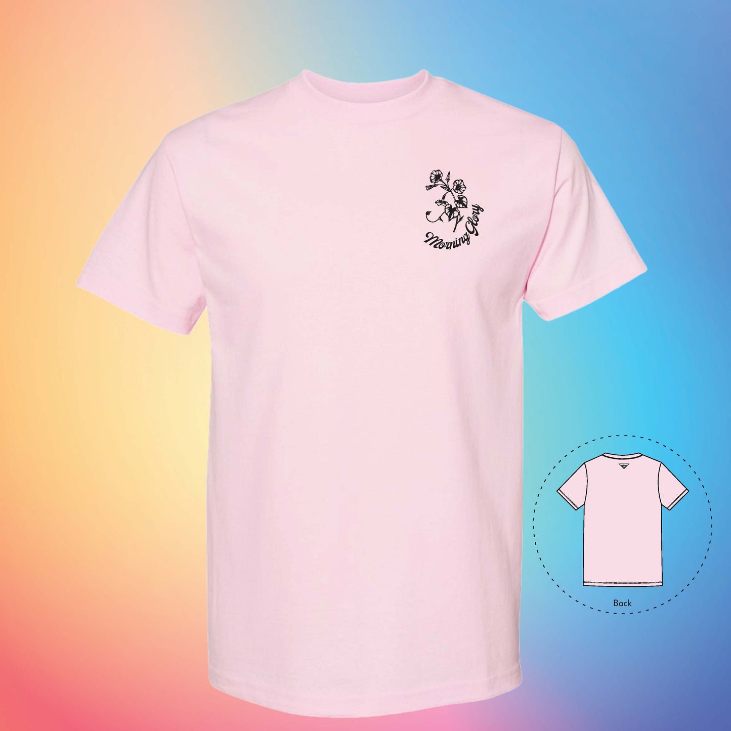 MORNING GLORY Flowers and Leaves Tee (Pink)