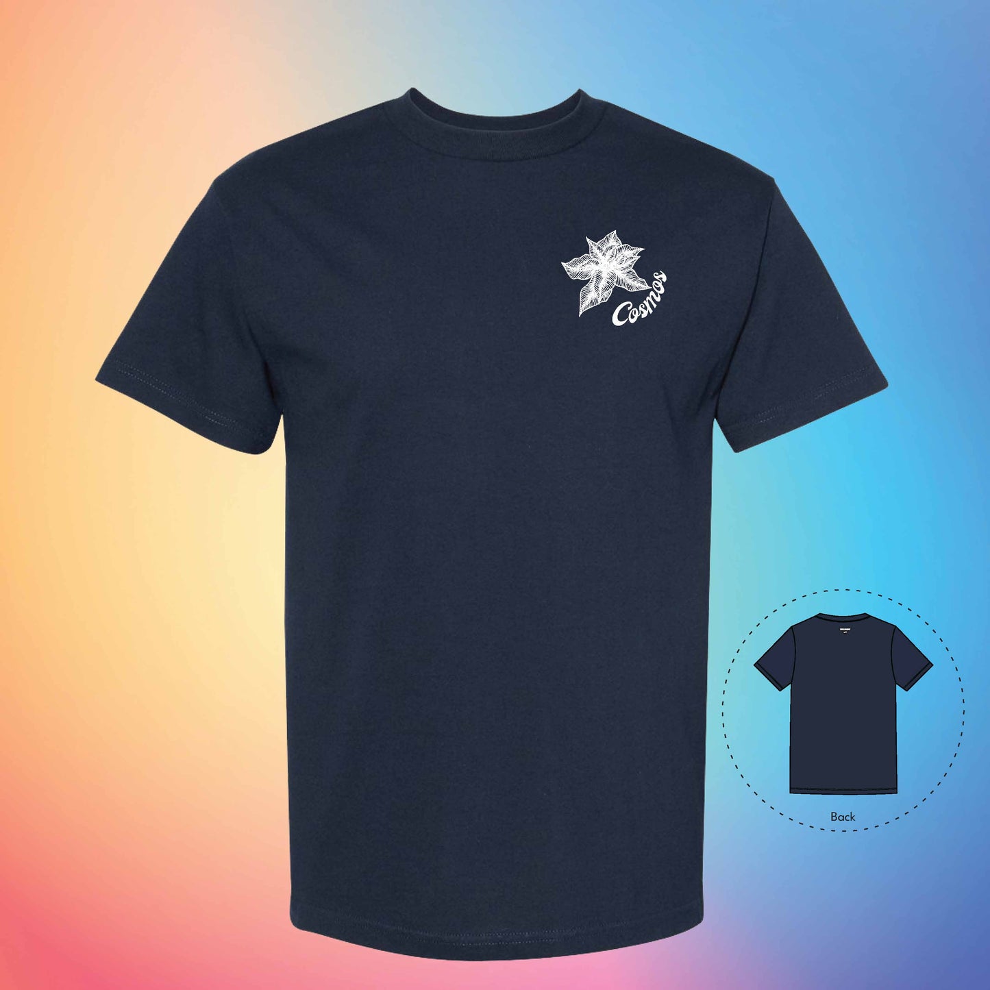 COSMOS Flowers and Leaves Tee (True Navy)