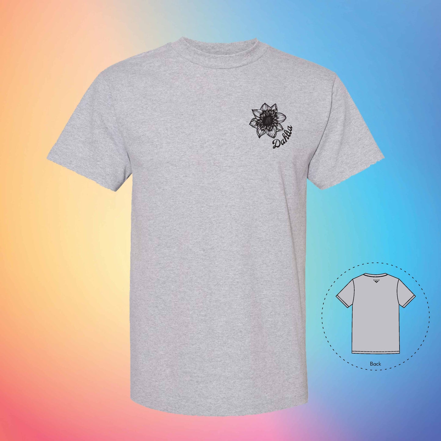 DAHLIA Flowers and Leaves Tee (Grey)