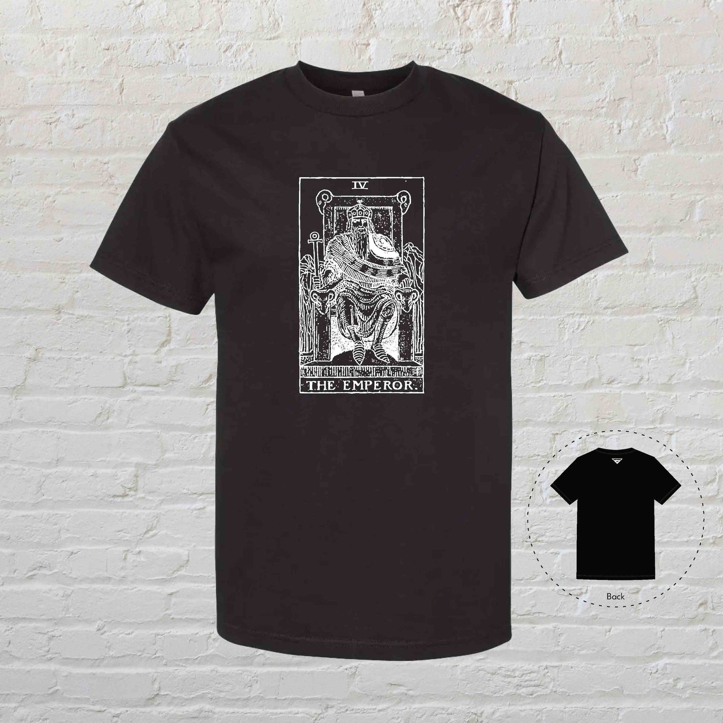 THE EMPEROR Tarot Black T-Shirt