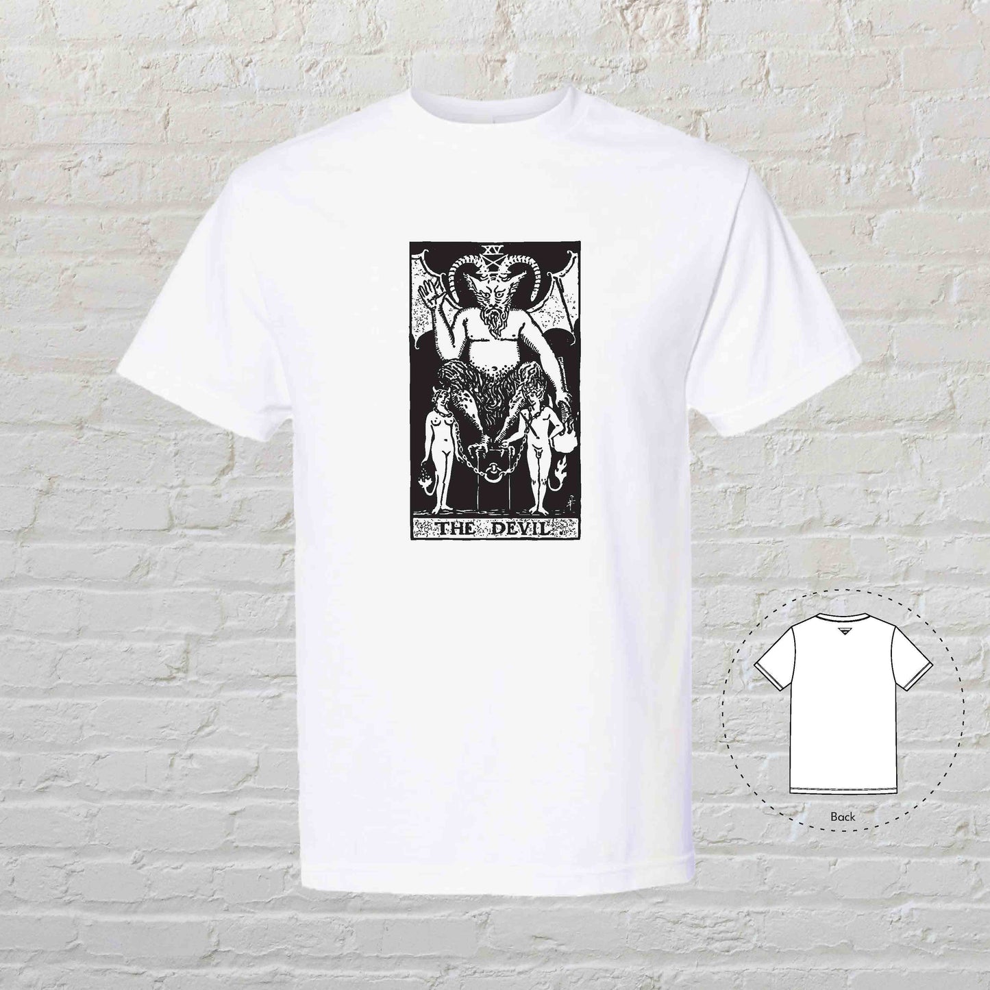 THE DEVIL Tarot White T-Shirt