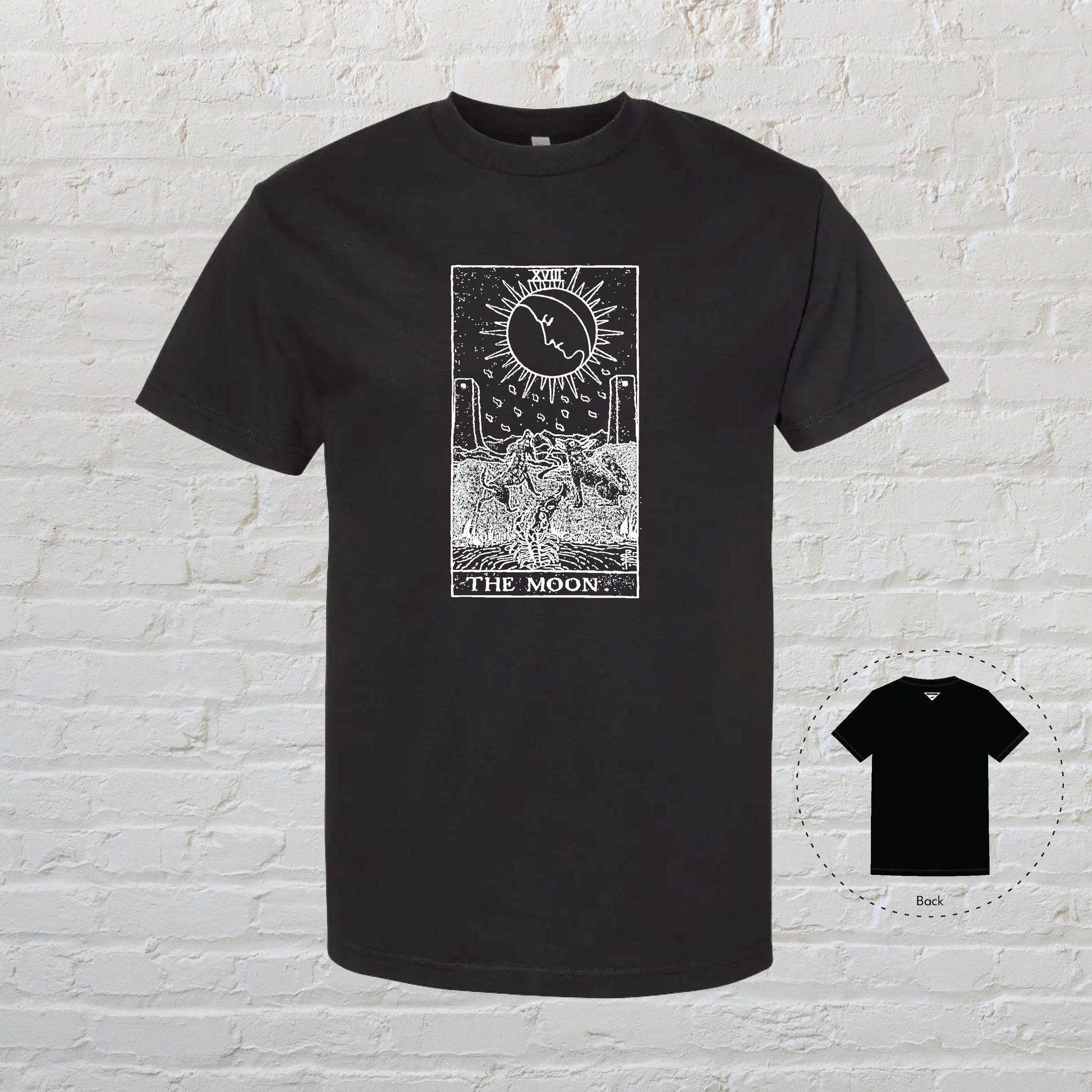 THE MOON Tarot Black T-Shirt