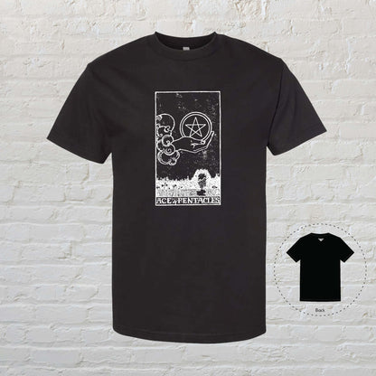 ACE OF PENTACLES Tarot Black T-Shirt